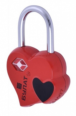 Замок навесной БУЛАТ ВС 1-50TSA (красный/черный)